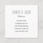 Trendy minimalistisch pastellrosa einfach quadratische visitenkarte (Rückseite)