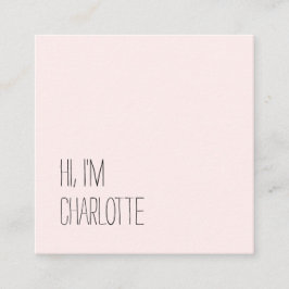 Trendy minimalistisch pastellrosa einfach quadratische visitenkarte