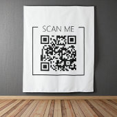 Trendy Minimalistisch QR Code Scan Me Business Wandteppich