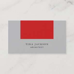 Trendy Minimalistisch Red Silver Gray Beruflich Visitenkarte