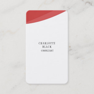 Trendy Minimalistisch Red White Creative Schlicht  Visitenkarte