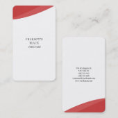 Trendy Minimalistisch Red White Creative Schlicht Visitenkarte (Vorne/Hinten)