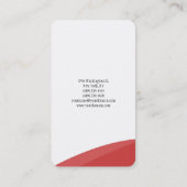 Trendy Minimalistisch Red White Creative Schlicht Visitenkarte (Rückseite)