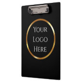 Trendy, Minimalistisch, schwarz und gold mit QR-Co Klemmbrett (Links)