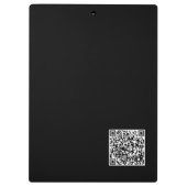 Trendy, Minimalistisch, schwarz und gold mit QR-Co Klemmbrett (Rückseite)