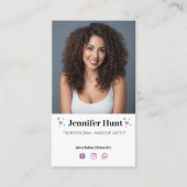 Trendy Minimalistisch Social Media Makeup Artist Visitenkarte (Vorderseite)