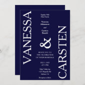 Trendy Minimalistisch Wedding Einladung (Vorne/Hinten)