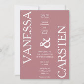 Trendy Minimalistisch Wedding Einladung (Vorderseite)