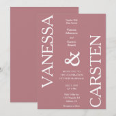 Trendy Minimalistisch Wedding Einladung (Vorne/Hinten)