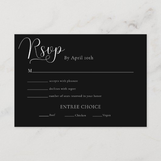 Trendy Minimalistisch Wedding Reply Begleitkarte (Vorderseite)