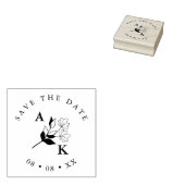 Trendy Minimalistisch Wedding Wildblumen Initials Gummistempel (Stempel)