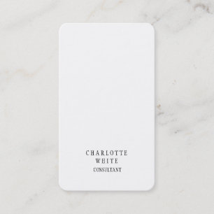 Trendy Minimalistisch White Creative Einfach Schli Visitenkarte