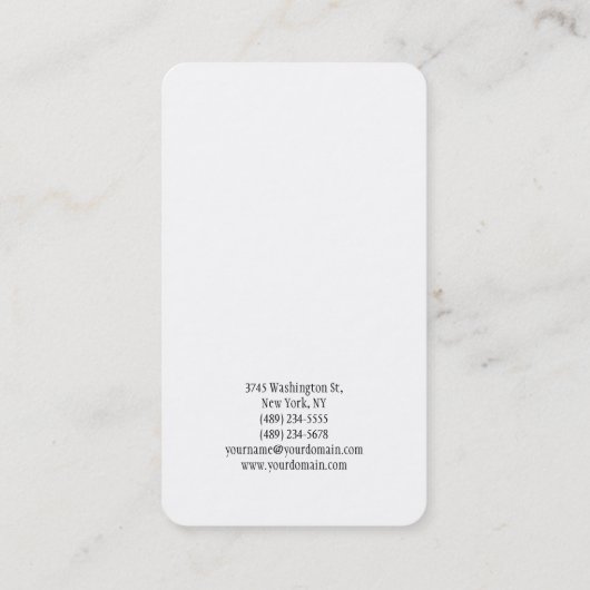 Trendy Minimalistisch White Creative Einfach Schli Visitenkarte (Rückseite)