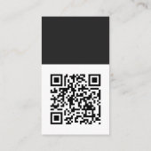 Trendy Minimalistischer Schwarz-weißer QR-Code Ver Visitenkarte (Rückseite)