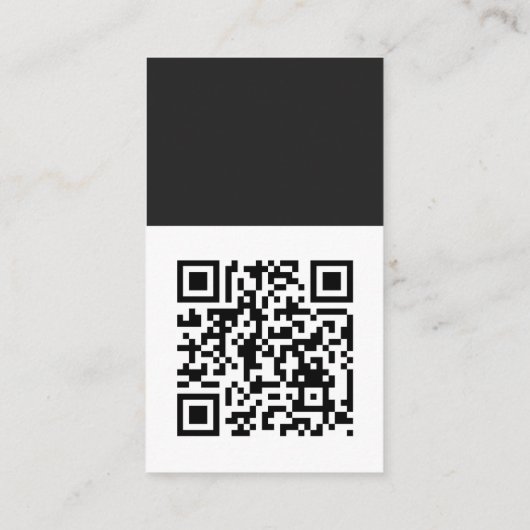 Trendy Minimalistischer Schwarz-weißer QR-Code Ver Visitenkarte (Rückseite)