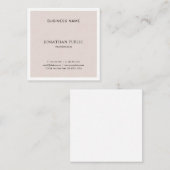 Trendy Minimalistisches Design Eleganter Schlichte Quadratische Visitenkarte (Vorne/Hinten)
