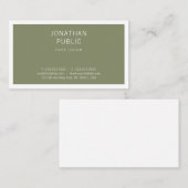 Trendy Minimalistisches Design Sleek Schlicht krea Visitenkarte (Vorne/Hinten)
