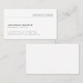 Trendy Minimalistisches Elegantes Schlicht moderne Visitenkarte (Vorne/Hinten)