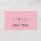 Trendy Minimalistisches Hübsch-rosa Design Luxus Visitenkarte (Rückseite)