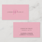 Trendy Minimalistisches Hübsch-rosa Design Luxus Visitenkarte (Vorne/Hinten)