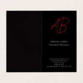 Trendy minimalistisches modernes monogrammiertes e visitenkarten (Außenseite Aufgefaltet)