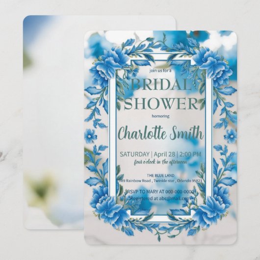 Trendy minimalistisches Vintag antikes Brautparty Einladung (Vorne/Hinten)