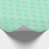 Trendy Mint Green Diamond Muster Geschenkpapier (Ecke)