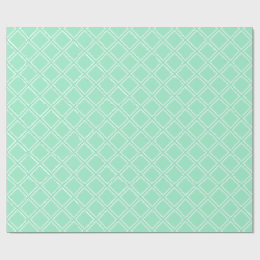 Trendy Mint Green Diamond Muster Geschenkpapier (Flach)