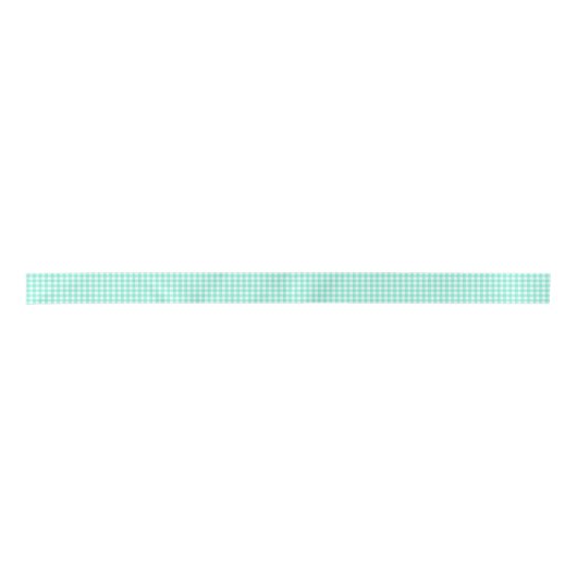 Trendy Mint Green Gingham Pattern Satinband (Vorderseite)