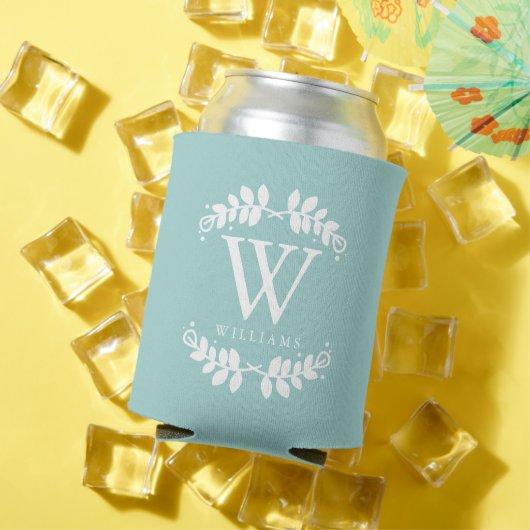 Trendy Mint Green Monogram Dosenkühler (In Situ Sommer)