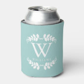 Trendy Mint Green Monogram Dosenkühler (Kanne Vorderseite)
