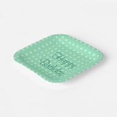 Trendy Mint Green Template Happy Birthday Text Dot Pappteller (Gewinkelt)
