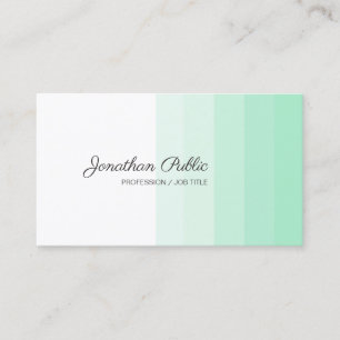 Trendy Mint Green White Handwriting Script Name Visitenkarte