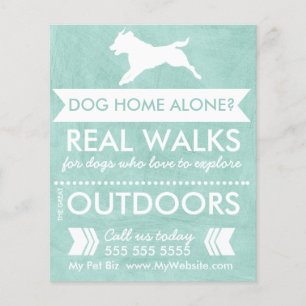 Trendy Mintgrüne Hund-Silhouette Hundeausführer Fl Flyer
