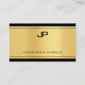 Trendy Mit Monogramm Black Gold Look Elegant Moder Visitenkarte (Vorderseite)