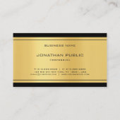 Trendy Mit Monogramm Black Gold Look Elegant Moder Visitenkarte (Rückseite)