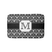 Trendy Mit Monogramm Damask Badematte (Vorderseite)