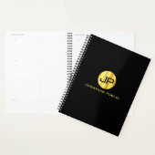 Trendy Mit Monogramm Elegante Black Gold Template Planer (Anzeige)