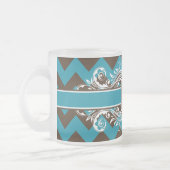 Trendy Mit Monogramm Geometric Zickzack Pattern Mattglastasse (Links)