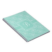 Trendy Mit Monogramm Minze Green Diamond Muster Notizblock (Rechte Seite)