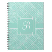 Trendy Mit Monogramm Minze Green Diamond Muster Notizblock (Vorderseite)