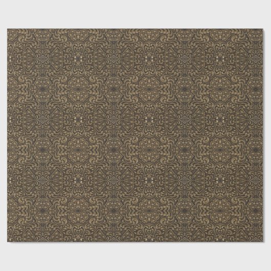 trendy mittelalterliche Renaissance Muster Bronze Geschenkpapier (Flach)