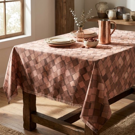 Trendy Mocha Mousse 3D Cube Pattern Tableclout Tischdecke