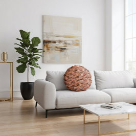 "Trendy Mocha Mousse Geometric 3D Cube Rundes Kissen