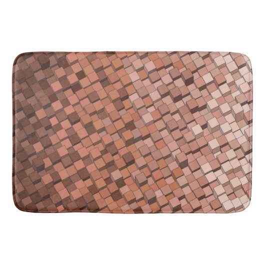 Trendy Mocha Mousse Geometric Badematte (Vorderseite)