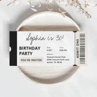 Trendy Modern 30. Geburtstag Party Ticket
