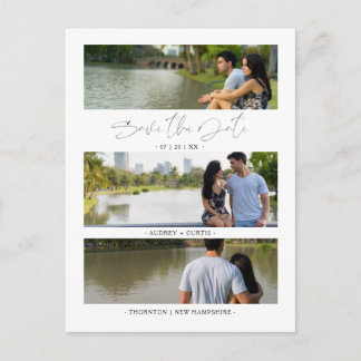 Trendy Modern 3 Wedding Engagement Fotos Collage Postkarte