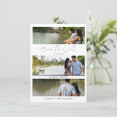 Trendy Modern 3 Wedding Engagement Photos Collage (Stehend Vorderseite)
