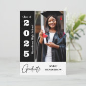 Trendy Modern Abschluss Foto Ankündigung (Stehend Vorderseite)