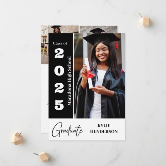 Trendy Modern Abschluss Foto Ankündigung (Vorderseite/Rückseite Beispiel)